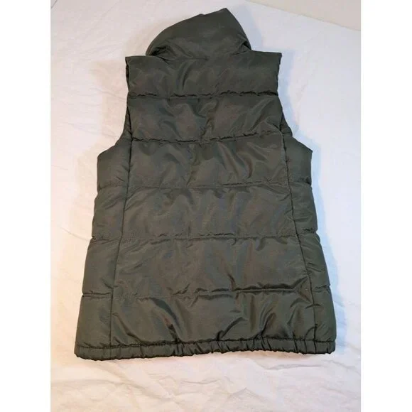 Old Navy Frost Free Fleece Lined Full Zip Quilted Puffer Vest Green Sz XS C10 - Picture 8 of 8